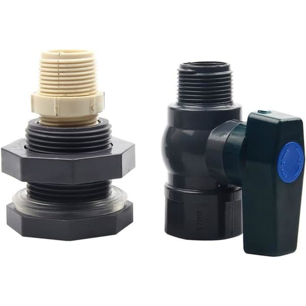 PVC Regnvandstønde-hane Sæt, Hane-adapter til tønder, slangeadapter til akvarier og swimmingpools (1\"/ND25)