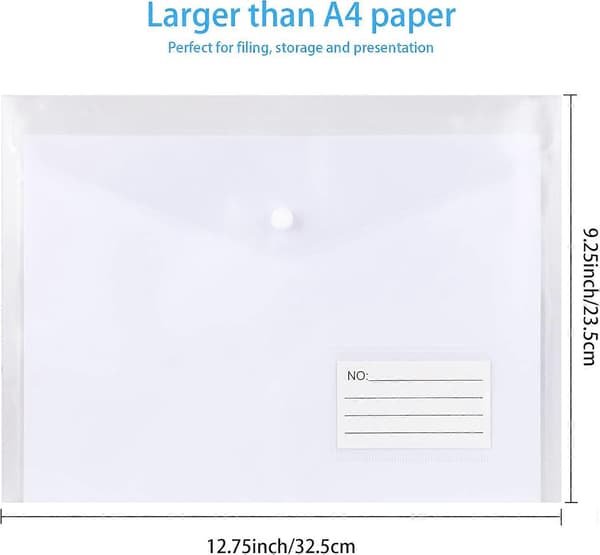 A4 Genomskinliga Plastfickor - 30 st A4-plånböcker med Etikettficka Dokumentfiler Plånböcker A4 Plastkuvertmapp