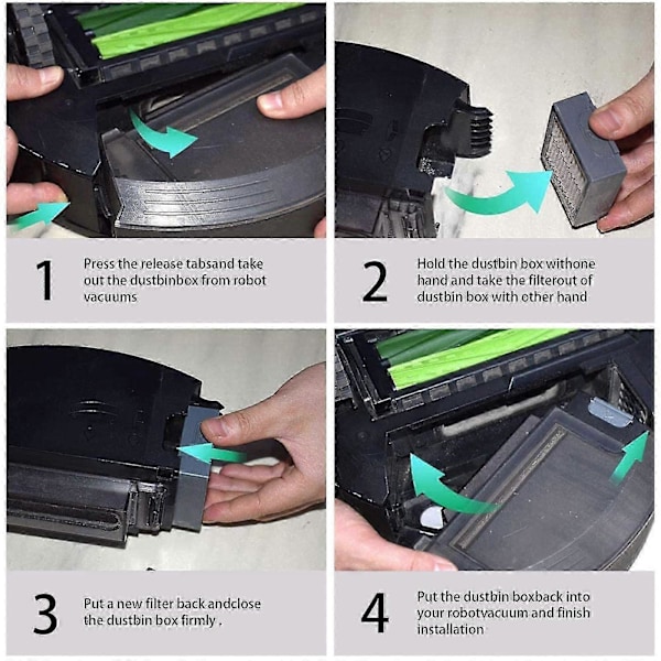10 stk. filtre kompatible med Roomba i og e-serien i7+ E5 E6 I3 robotstøvsuger