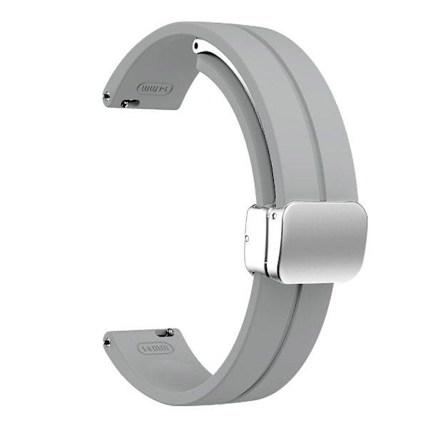Silikonarmband för Garmin Lily 2 med Magnetisk Vikbar Spänne Light Grey Silver Buckle
