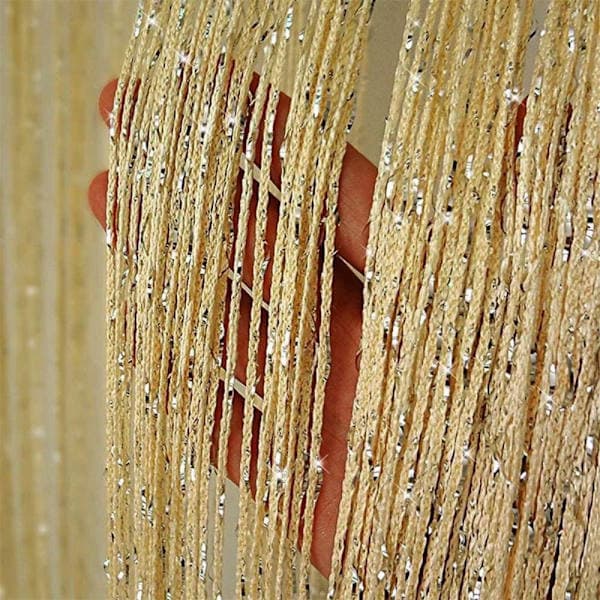 Glitter Trådgardin Hengende Perlegardiner LYSEGRÅ - på lager lysegrå light gray