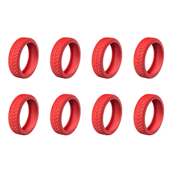 Mjuka silikonhjulskydd för resväska, ljuddämpande hjulskydd för affärsresor Red 8pcs