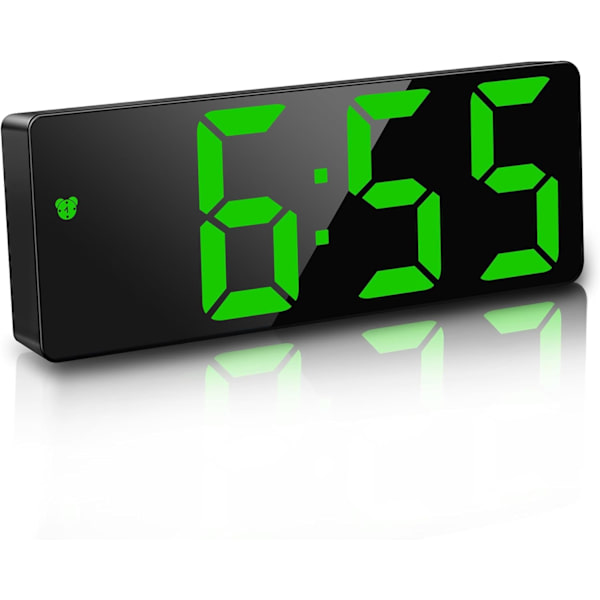 Digital väckarklocka batteridriven, LED-reseväckarklockor bredvid eldriven icke-tickande med snooze-temperatur