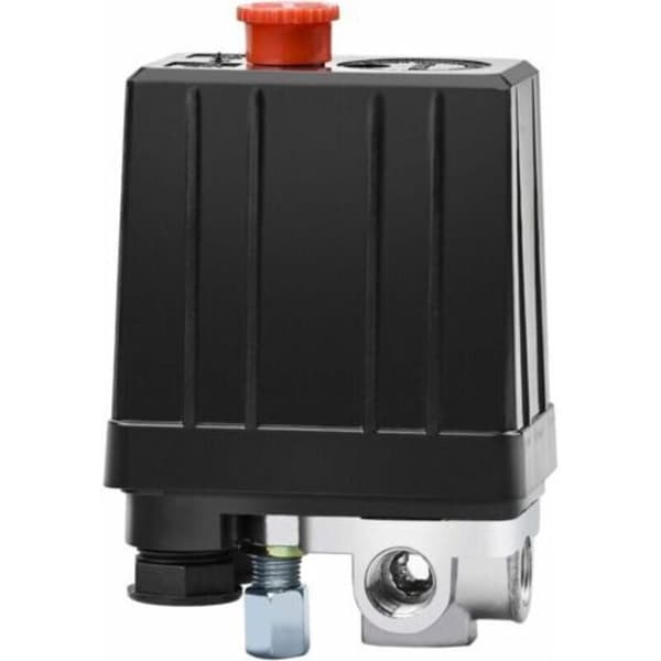 Trykkbryter for 240V luftkompressor - 4 uttak 90-120 PSI - Trykkbryter med kontrollventil - Reservedeler for kompressorer