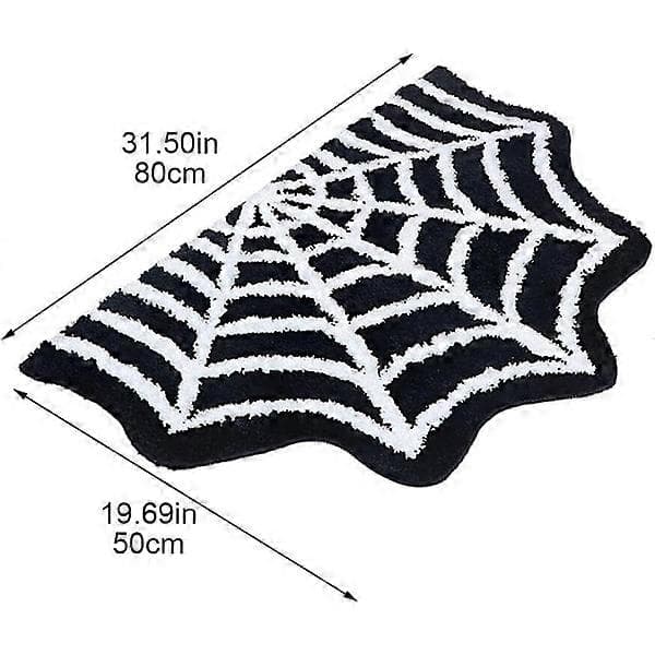 Edderkoppespind Bademåtte Halloween Måtte Sort Gotisk Måtte Måtteindretning til Badeværelse Soveværelse Køkken Kiste