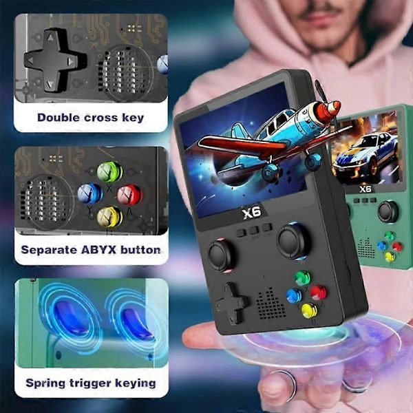 X6 Spillkonsoll X6 Mini Spillkonsoll, IPS, 32bit Risc, Langvarig Batteri