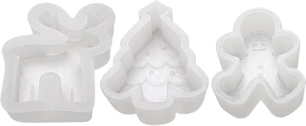 3D julelysforme, silikone sæbeforme med hjorte til lysfremstilling, honningkagemandsforme, DIY badebombe chokoladekagedekoration, ideel DIY