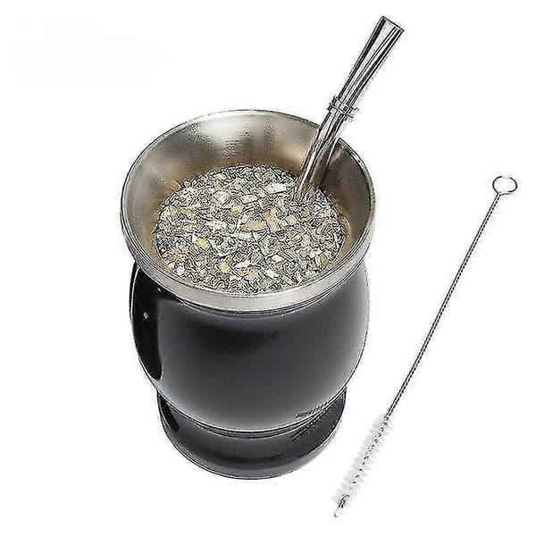 Yerba Mate Kopp 304 Rostfritt Stål Dubbelvägg 24cl Argentinsk Yerba Mate Kalebass Hög Kvalitet