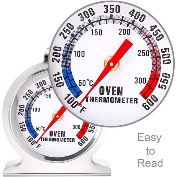 Set med 2 ugnstermometrar, 300℃/600℉ termometer för matlagning och mat, termometer i rostfritt stål för vedeldade ugnar, brödugnar