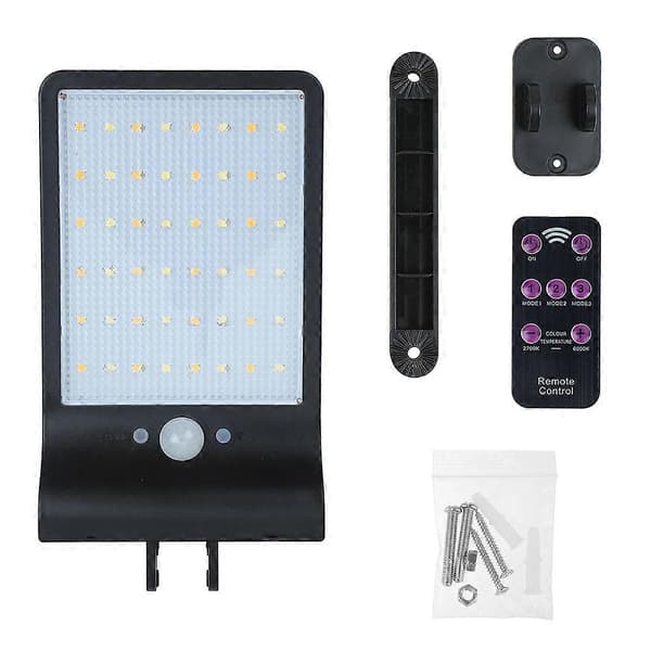2st/set 48 LED Solar Gatubelysning PIR Rörelsesensor Lampor Trädgård Säkerhetslampa Utomhus Vattentäta Vägglampor White 2pcs