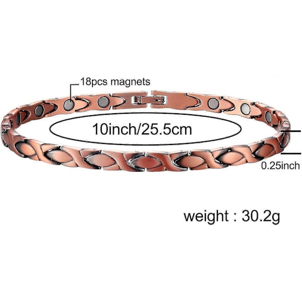 Kobber Armbånd Ankelkæde Til Kvinder 25,4 cm Justerbar Ankelkæde