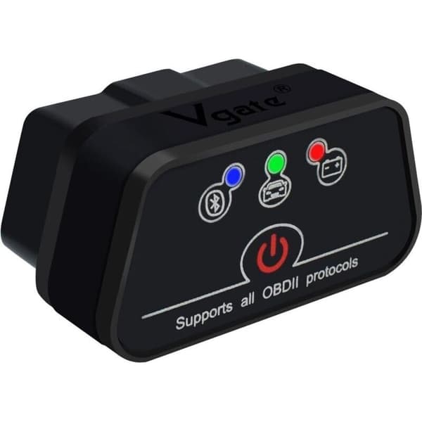 Vgate iCar2 BLE 4.0 OBD2 Bluetooth-adapter, ELM327-skanner, bildiagnoseverktøy for Android/iOS (svart)