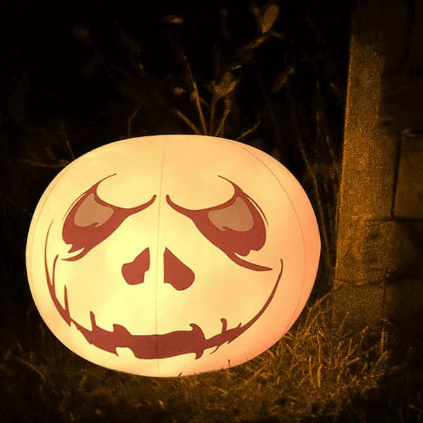2025 Julepynt Halloween Græskar Oppustelig 40 cm Lysende Farveskiftende Festdekoration