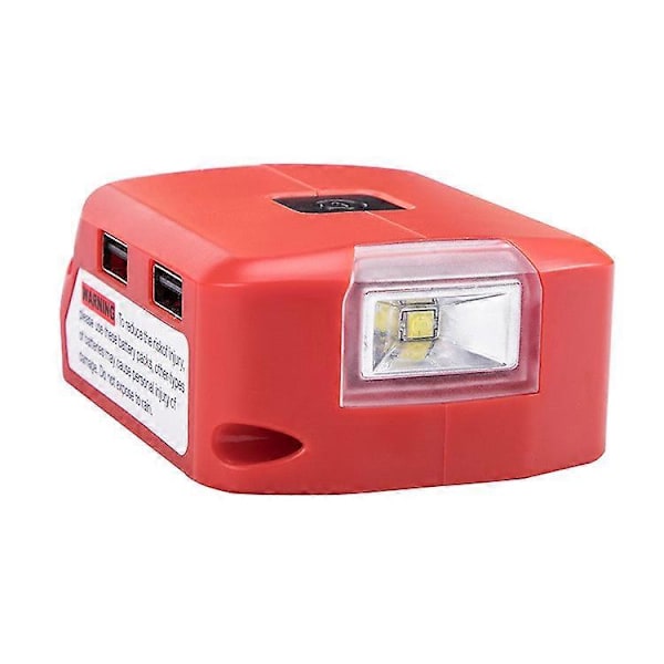 Batteriadapter for Milwaukee 18V M&18 Batteristrømkilde med Dobbel USB-port DC-port 12V/21A LED-lys for Varm Jakke CHINA Adapter
