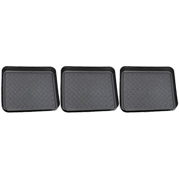 Sett med 3 skostativ, dryppbrett for sko laget av plast, liten skomat, dryppmatte, hylle, skobrett, dryppbrett, 35x27x3 cm