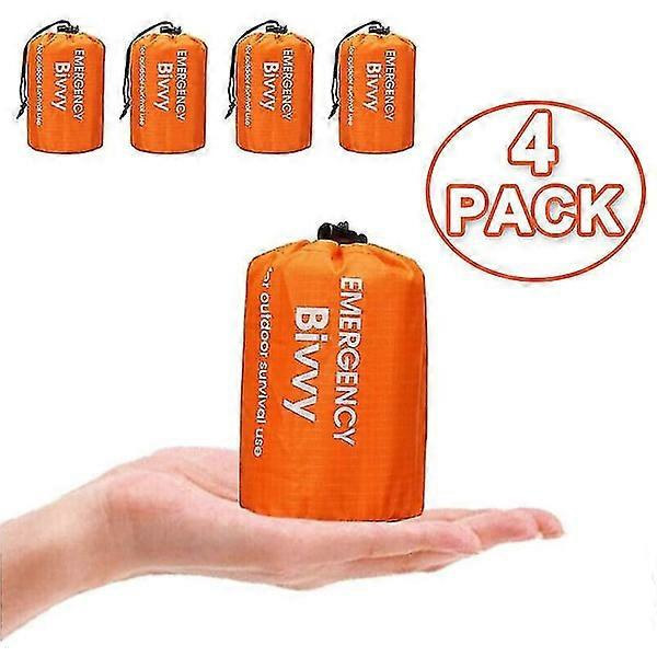 4x Utomhus Nöd Termisk Vattentät Sovsäck Camping Överlevnad Bivvy Sack