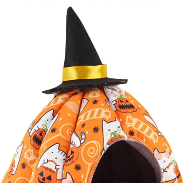 2025 Halloween Græskarrede, Redehus, Kæledyrstilbehør, Blød Sengeseng, Telt S