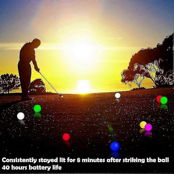 6 st LED Golfbollar Självlysande Golfbollar, Blinkande Självlysande Golfboll, Nattglöd Blinkar Upp, Långvarig Ljusstark Nattsport, Slumpmässiga Färger