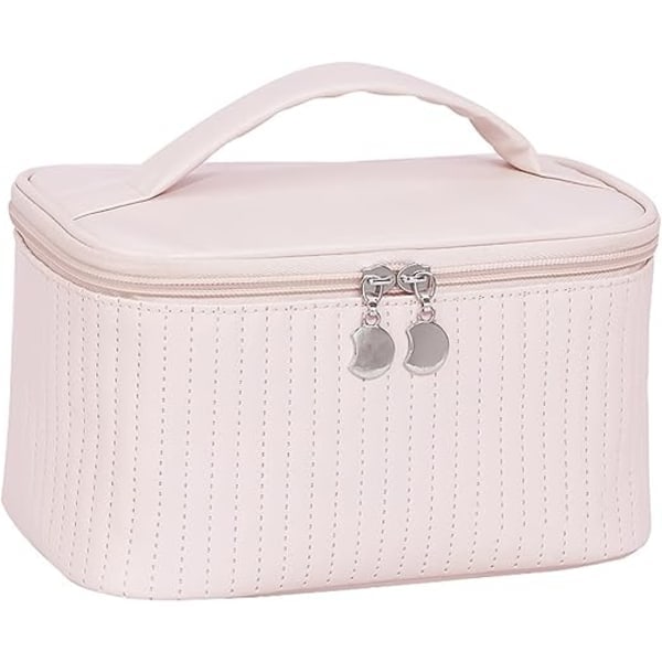 1 st Kosmetikväska, Förvaringsväska, Bärbar Kosmetikväska, Bärbar Musselväska, Kosmetiklåda, Sminkväska med Fack (Rosa)