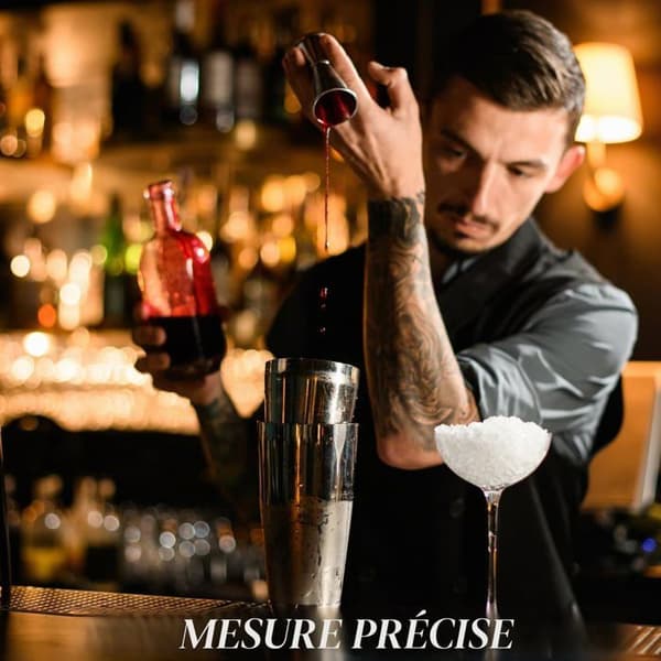 Dobbelt Cocktailmålebæger - 2 Sider - 304 Rustfrit Stål - Præcis Måling 30/60ml - Hjem og Bar