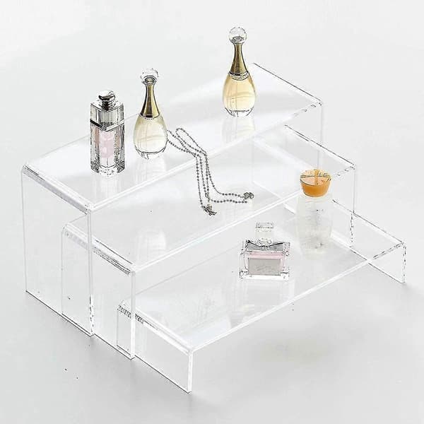 Akryl Display Risers, Klare Rektangel Stande Hylde til Display 6 stk