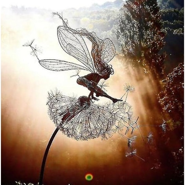 NY Dansende Fe Løvetand Statue Ornament Indsatser Gratis Dandelion C