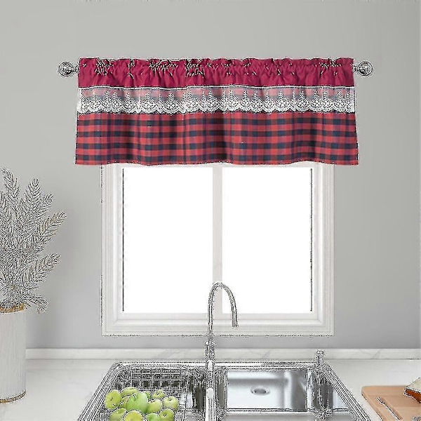 Köksgardiner Dekor Fönstergardin Lyxigt Cafékappa Överkast Draperier Wine Red 74cmx90cm