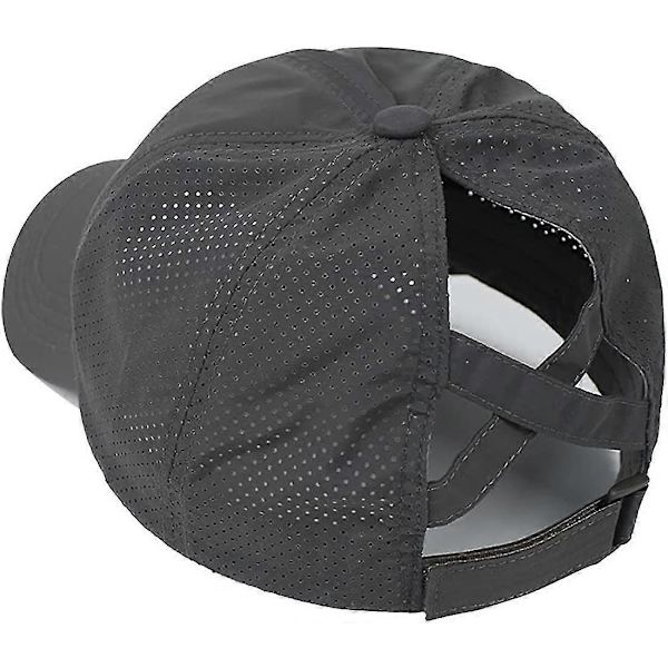 Baseballcaps med kryss-ponytail for kvinner Dark Gray