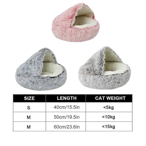 Rauhoittavat koiranpedi ja kissanpesä katolla, irrotettavat pestävät pyöreät pedit pienille ja keskikokoisille lemmikeille, liukumaton tekoturkispehmeä peitetty peti, Fas Gray 40CM