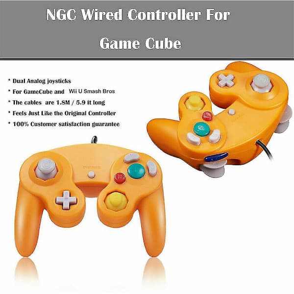 Ny kablet controller til Nintendo Gamecube konsol og Wii U konsol sølv