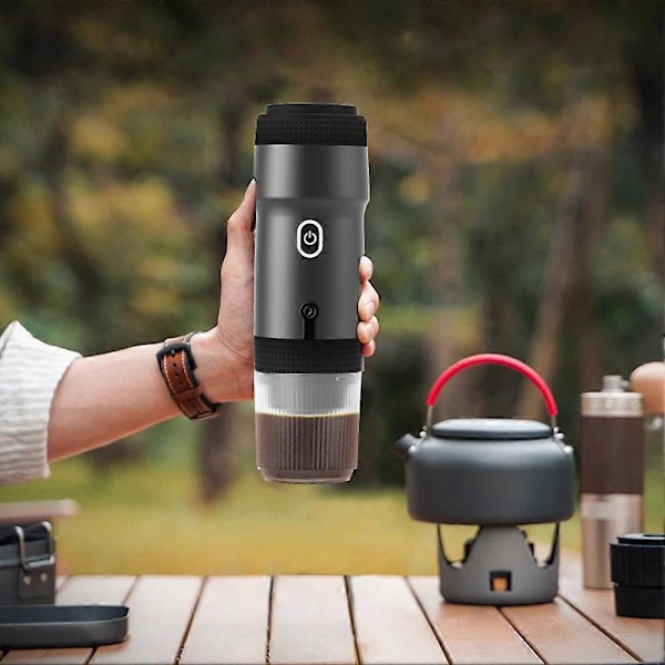 Kannettavat sähköiset espressokeittimet, 3-in-1 matkahöyrykeitin retkeilyautoon, USB-lataus ja langaton lämmitys, ihanteellinen matkailuautoon, patikointiin, toimistoon White