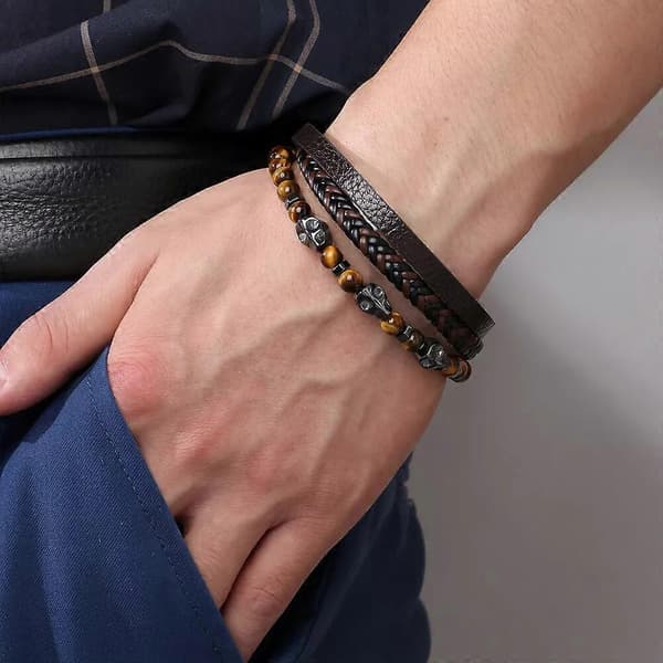 Stone Vitality Magnetband Pärlat Armband Black 23cm