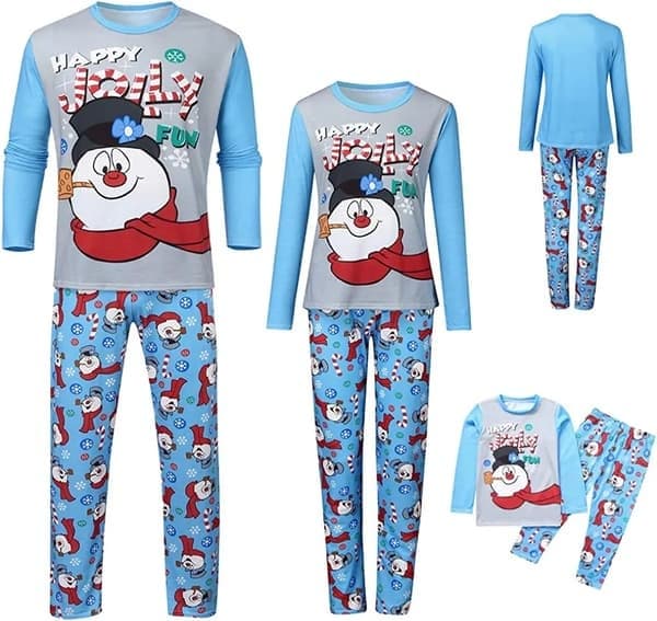 Jul förälder-barn tryck långärmad pyjamas hemmakläder jul 2-delat set, män M