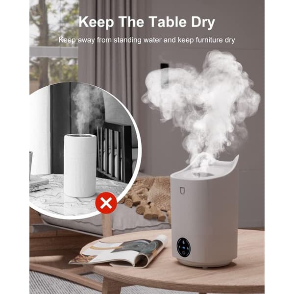 Soveromsluftfukter, 4L aromaluftefukter med 4 tåkemoduser, opptil 48 timer, 28 dB og BPA-fri for soverom, kontor, reise