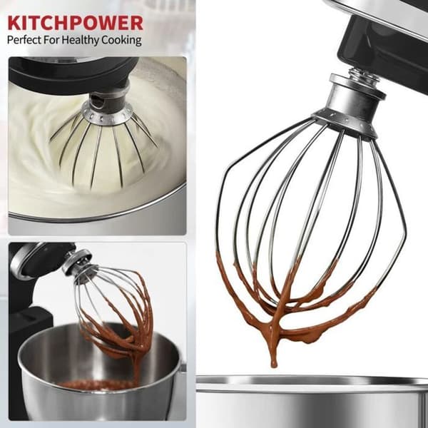 Piskeris i rustfrit stål kompatibel med KitchenAid K45WW WP9704329 KSM150 KSM160 K45 KSM90 Food Processor Tilbehør