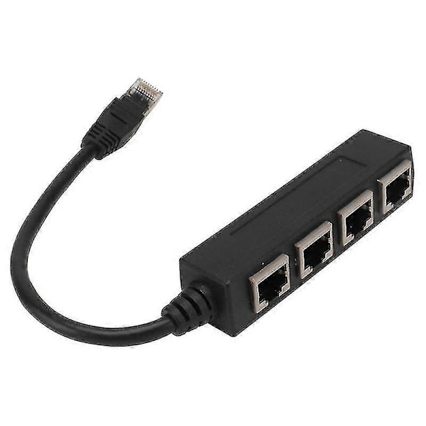1 til 4 Rj45 Netværksadapter Lan Ethernet Han til Hun Netværks Splitter Forlænger Konverter Trådløse Sæt