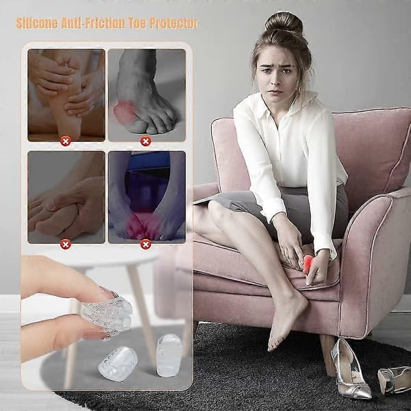 Gel Tåhättor Tåskydd Andningsbara Lilletåärmar, Tåskydd Hättor Skydd För Blåsor, Liktornar, Hammartår, Friktionssmärtlindring 60pcs