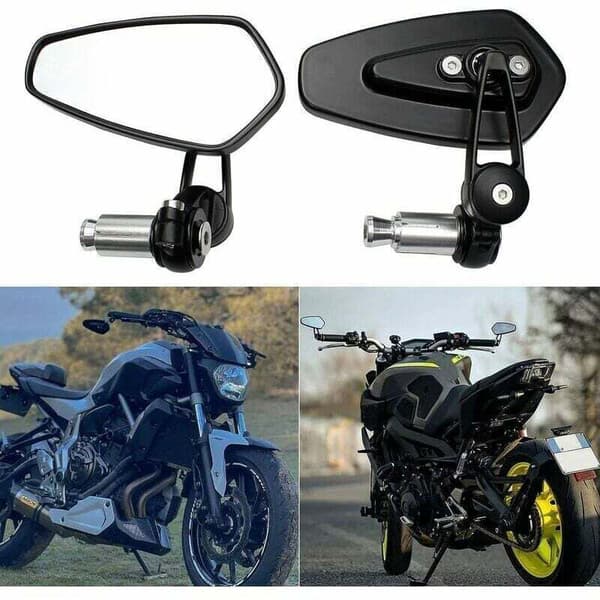 Styrespejle til XJ6, MT01, MT03, MT07 og MT09 motorcykler (sort)