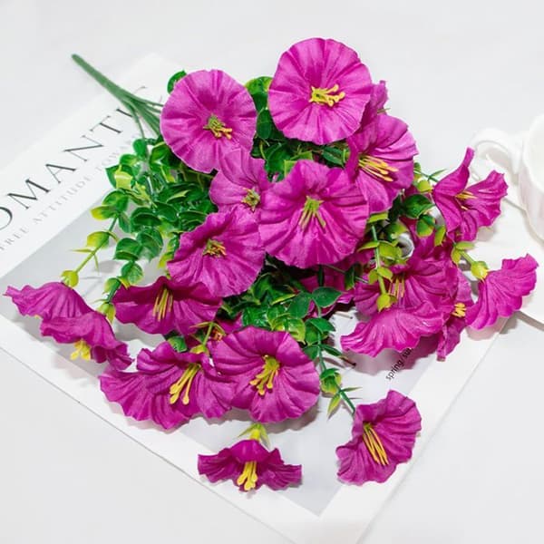 Kunstige blomster 6 buketter kunstig morgenfrue blomster til hjem hage dekorasjon bryllup bursdag