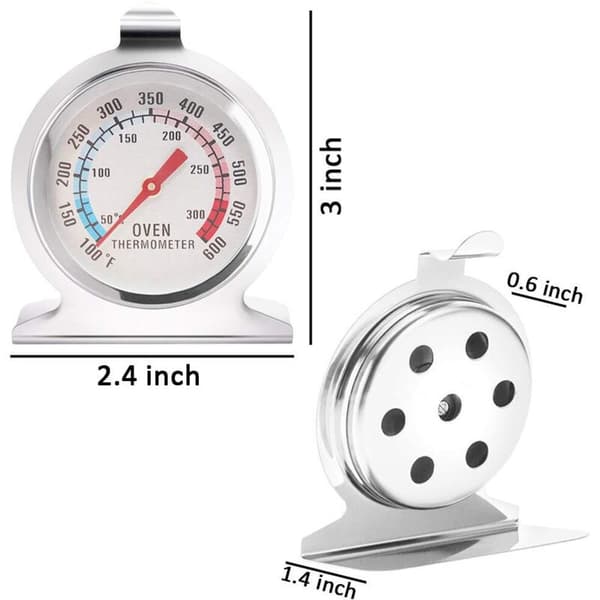 Set med 2 ugnstermometrar, 300℃/600℉ termometer för matlagning och mat, termometer i rostfritt stål för vedeldade ugnar, brödugnar