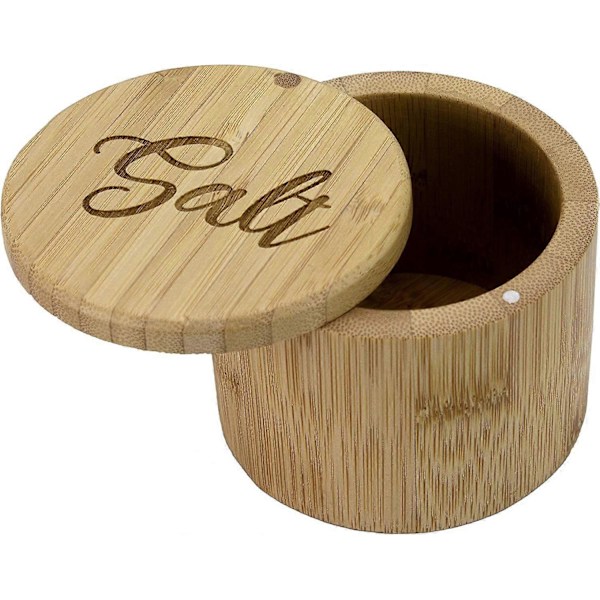 Totally Bamboo Salt Box, Bambuförvaringslåda med magnetiskt svänglock Style 3
