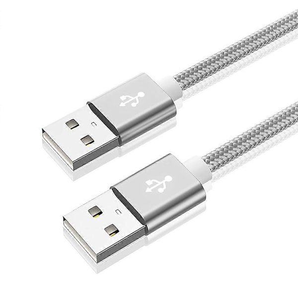 USB 2.0 A uros - A uros USB-kaapeli 480 Mbps nopea tiedonsiirtokaapeli Silver 50cm