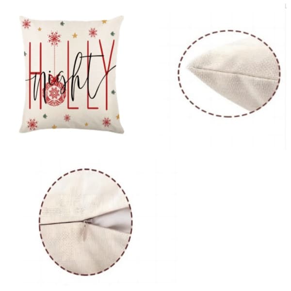 Julepynt - Juleputetrekk 45*45cm, Holly Night Juledekorasjon Hjem Sofa Dekor