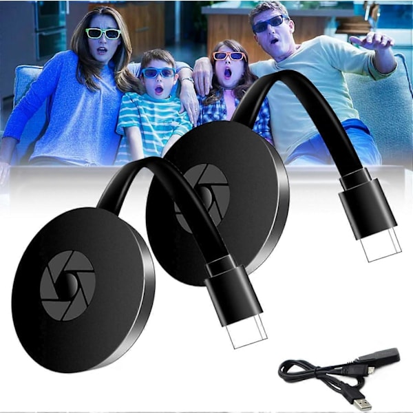 Seurico TV Boks, 2024 Ny TV Casting Enhed, 1080P Trådløs HDMI Display Adapter, 4K WiFi Skærmspejling Streaming Enhed til iOS Android 2pcs