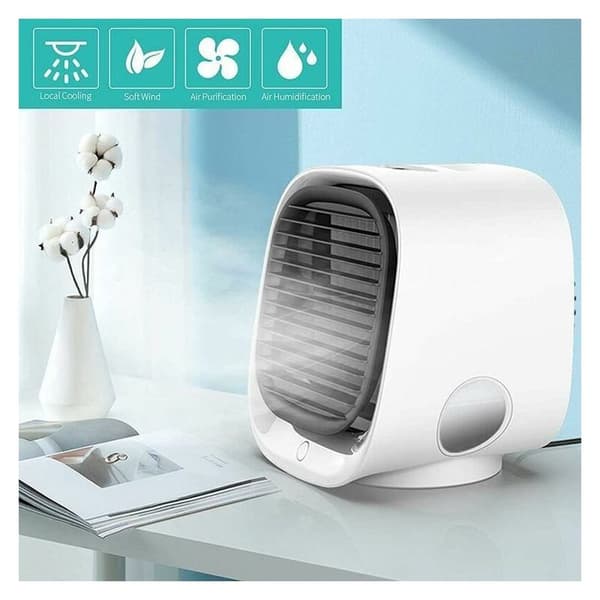 Mini bærbar aircondition, 3-i-1 luftkøler, ventilator, 3-trins aircondition, støjsvag mini aircondition til hjemmet