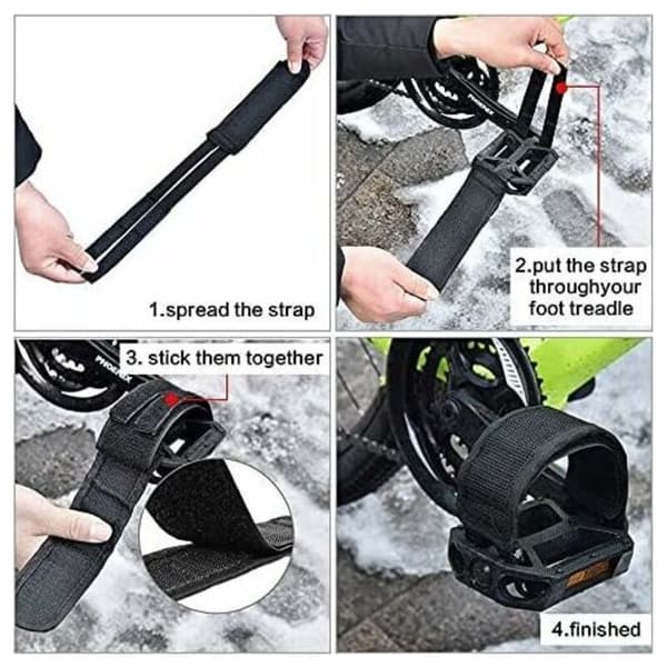 Sett med 4 pedalstropper for tåklemmer til nybegynner trimsykler