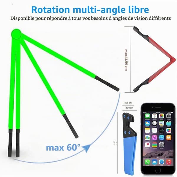 Telefonholder - Sæt med 4 - ABS-plast - Sammenfoldelig og justerbar - Kontor og rejse - 11,2 x 3,2 cm