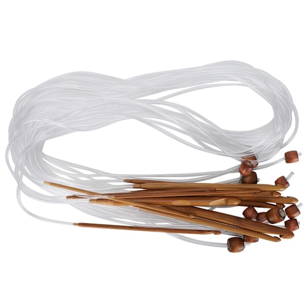 12 st Cirkel Sticknålar Dubbelspetsade Bambu Rörkoppling Virknål Tillbehör (Kolsyrat Vit Rör 120cm)