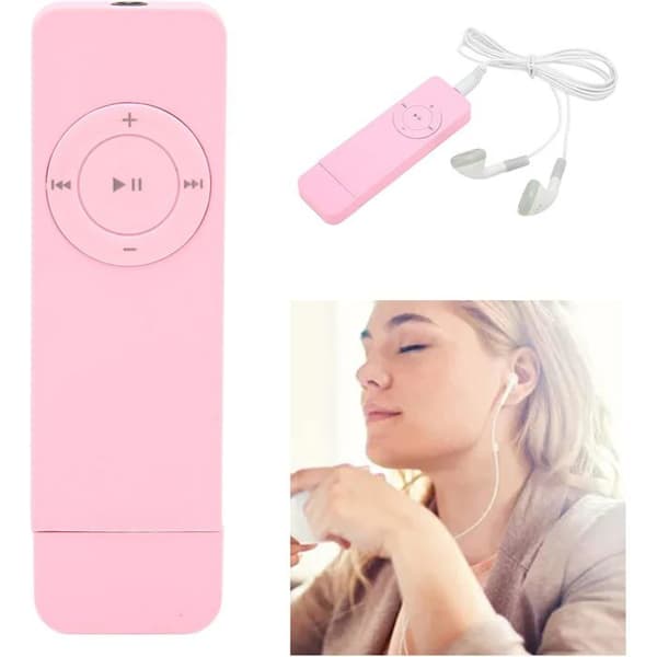 MP3-spelare - 1 enhet - Metall - High Fidelity-ljud - Studenter och resor - Rosa