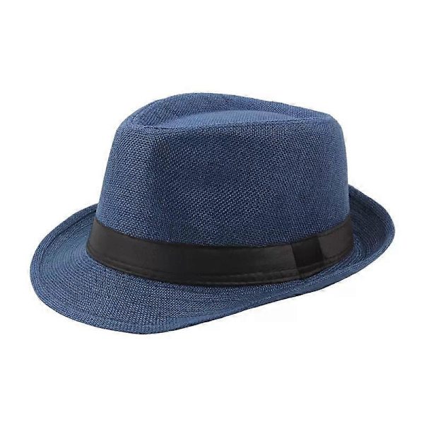 Unisex Olki Fedora Panama Hattu Kesä Aurinko Lyhyt Lieri Kukka Trilby Kuubalainen Lippahattu blue